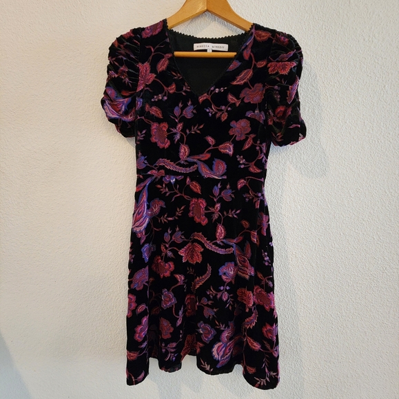 Rebecca Minkoff Arlette Botanical Burnout Velvet Dress Women's Size 2 - Picture 2 of 4